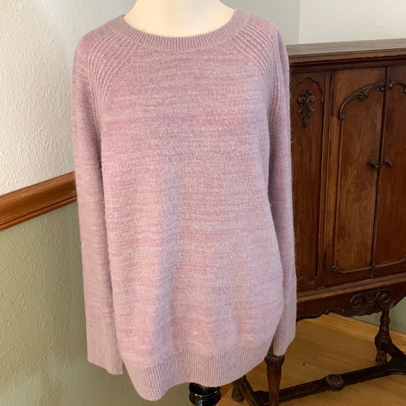 Lou & Grey pastel Purple Marled Knit Wool Blend Pullover Sweater M - Picture 2 of 9